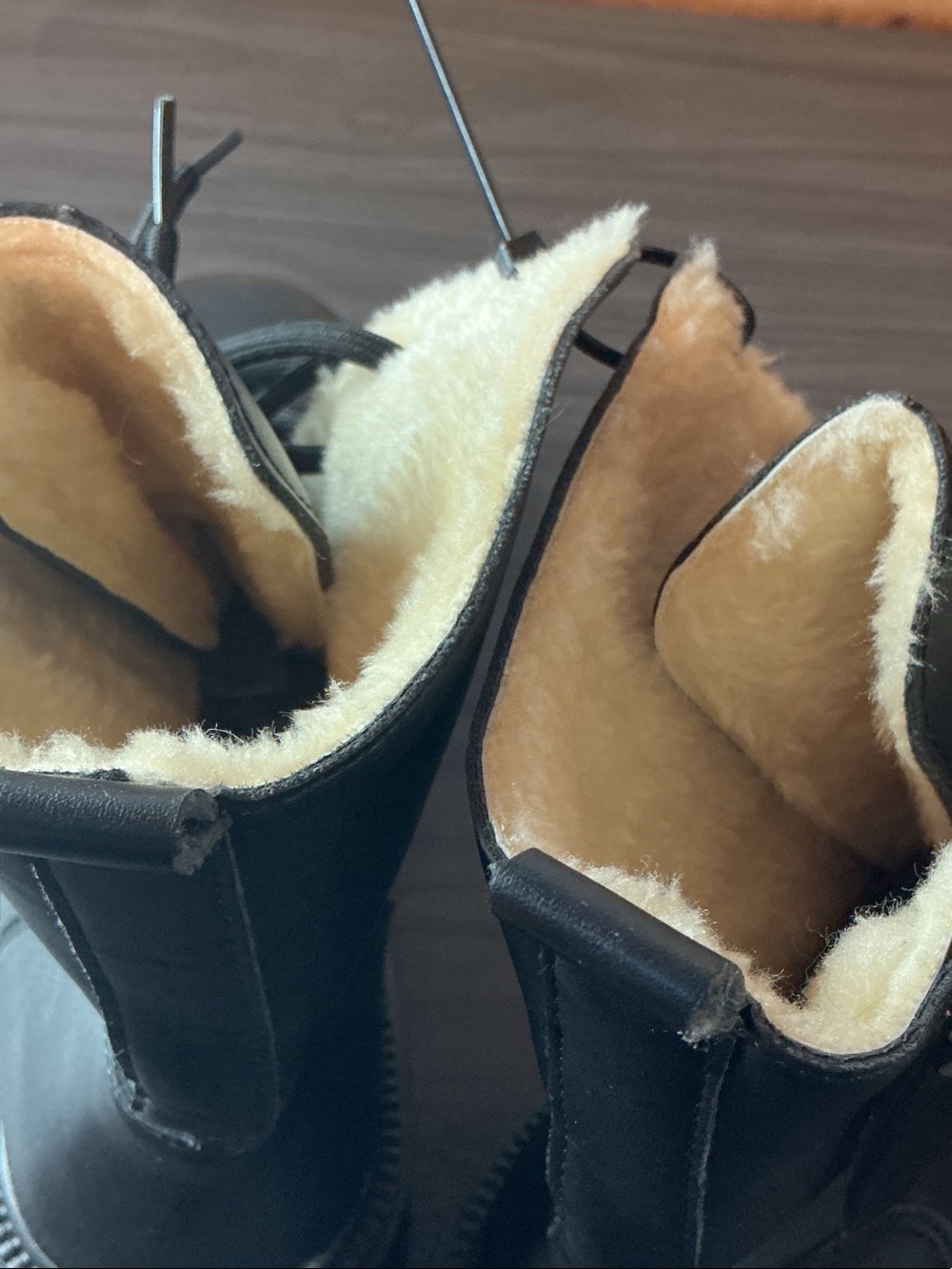 H&M Black Lace-Up Shearling-Lined Combat Boots Women’s Size 9 (40) NWT - Picture 8 of 9